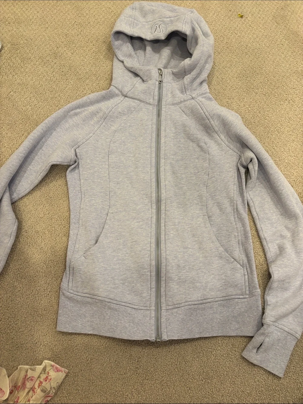 lululemon athletica Light Gray Full-Zip Hoodie Sweater